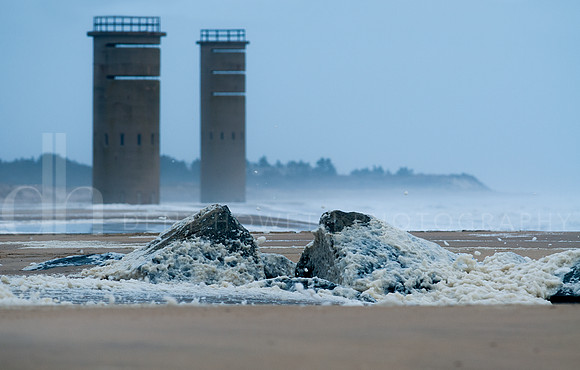 Towers rocks mist