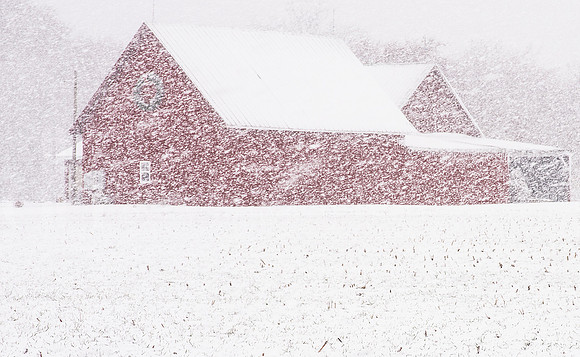 redBarn snow